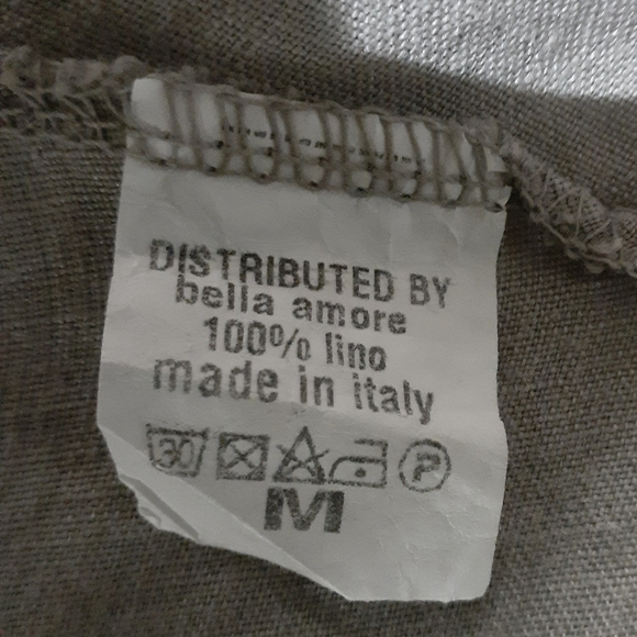 Bella Amore Women's Dress Taupe Italian Linen Assymetric One-Size - Picture 8 of 8